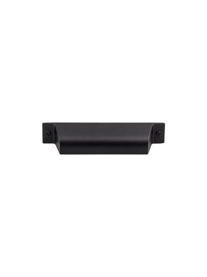 Channing Cup Pull - 3 3/4 inch Center-to-Center in Flat Black.